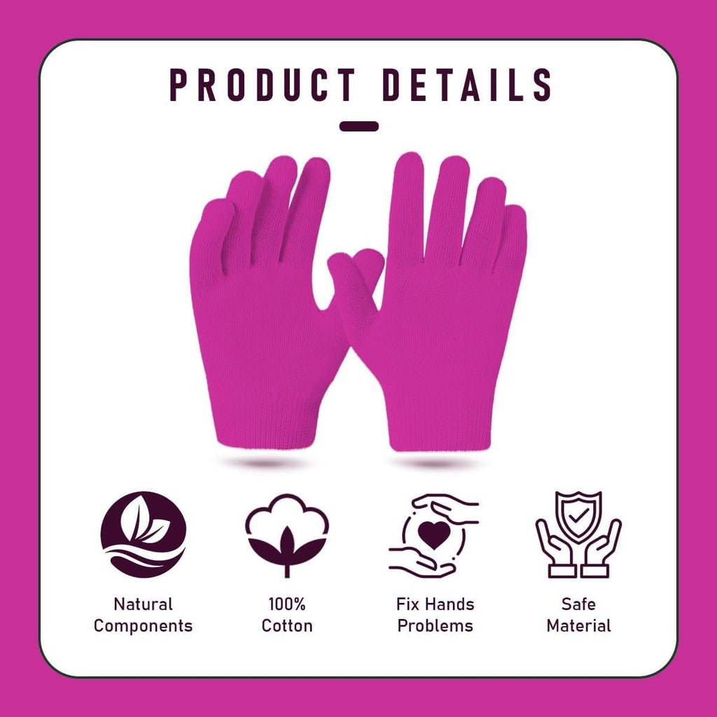 Moisturizing Gloves Spa Gel Hand Mask with Jojoba Oil Olive Oil and Vitamin E, Reusable Hand Care Gloves for Dry Rough-Feeling Hands, One Size (Pink) - image 2