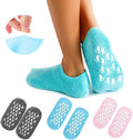 Moisturizing Socks Gel Heel Socks for Dry and Cracked Heels with Jojoba Oil Olive Oil and Vitamin E One Size Softening Spa Socks (Blue) - image 1