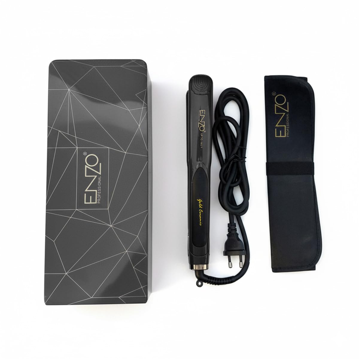 Hair Straightener, Ceramic Flat Iron with 6 Temperature Settings, Fast Heating and 360° Swivel Cord for Straight and Curly Hair, EN-5181 (Black) - image 1