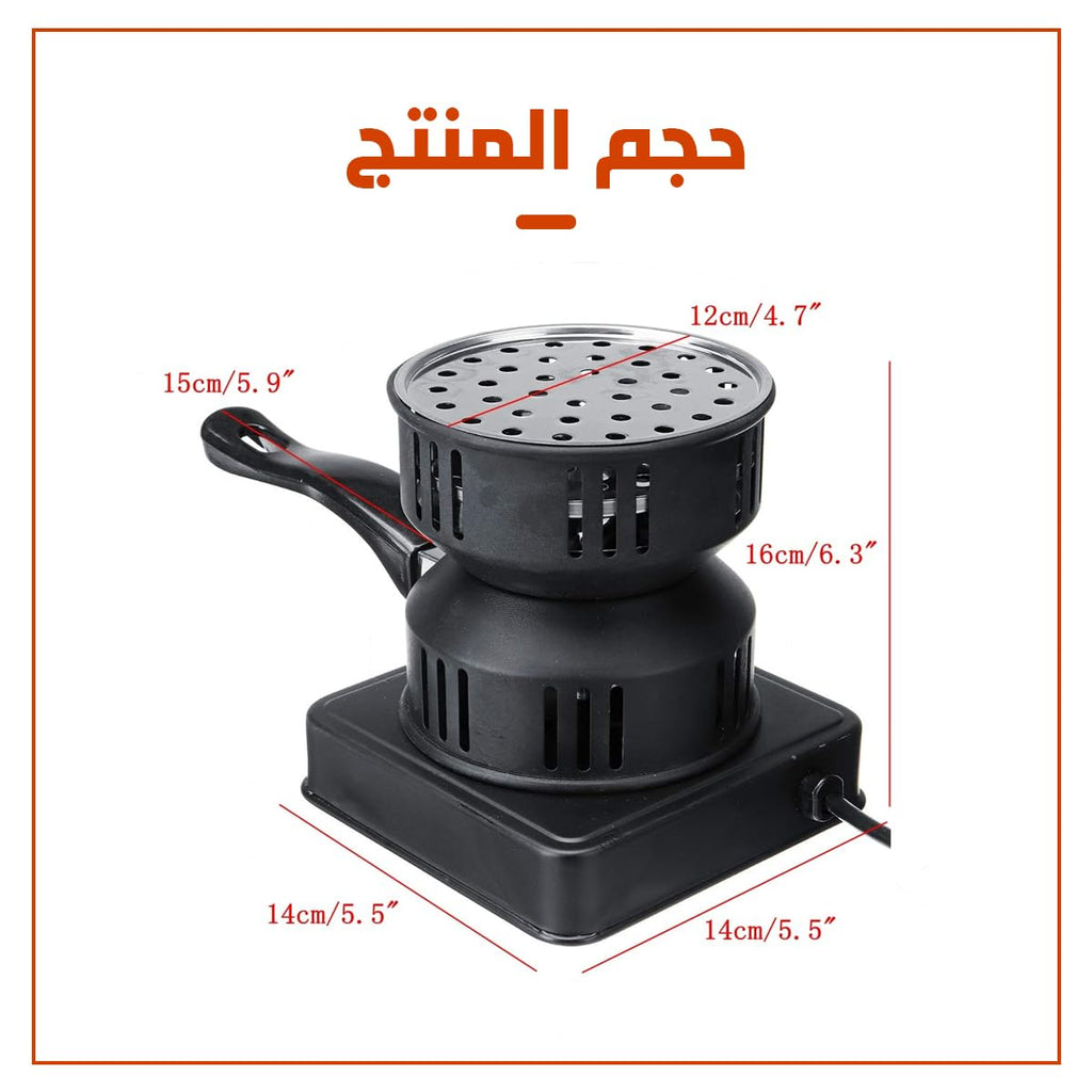 Charcoal Starter Electric 1000W 220V Burner Heater Stove Coal Lighter with Removable Tray and Handle for BBQ Camping Outdoor Cooking Black - image 3