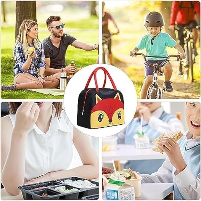 Lunch Bag for Kids 1.5L, Insulated Leakproof Cooler Tote with Carry Handle, Foldable Thermal Food Storage Bag for School, Picnic, Beach and Travel, Car Print, Black - image 5