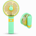 Portable Fan, Mini Handheld and Desk Fan, 2-Speed 1.5W Foldable Personal Cooling Fan with Stand, Quiet Lightweight Design for Office, Home and Travel, SQ-2195, Green - image 1