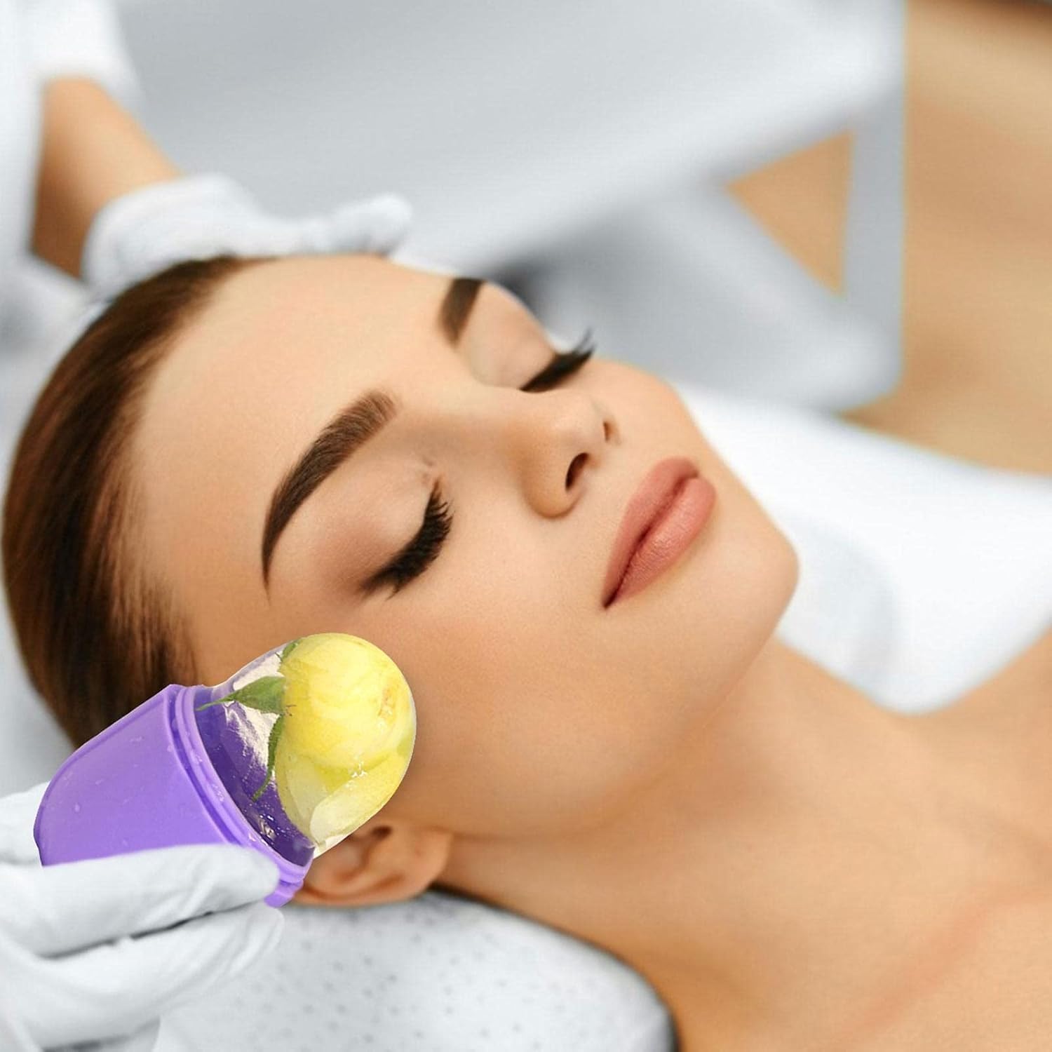 Ice Roller for Face & Eye - Silicone Ice Mold Face Massage, Facial Beauty Ice Roller Skin Care Tools, Capsules Skin Care Kit, Remove Fine Lines & Shrink Pores, HD-7060 (Purple) - image 6