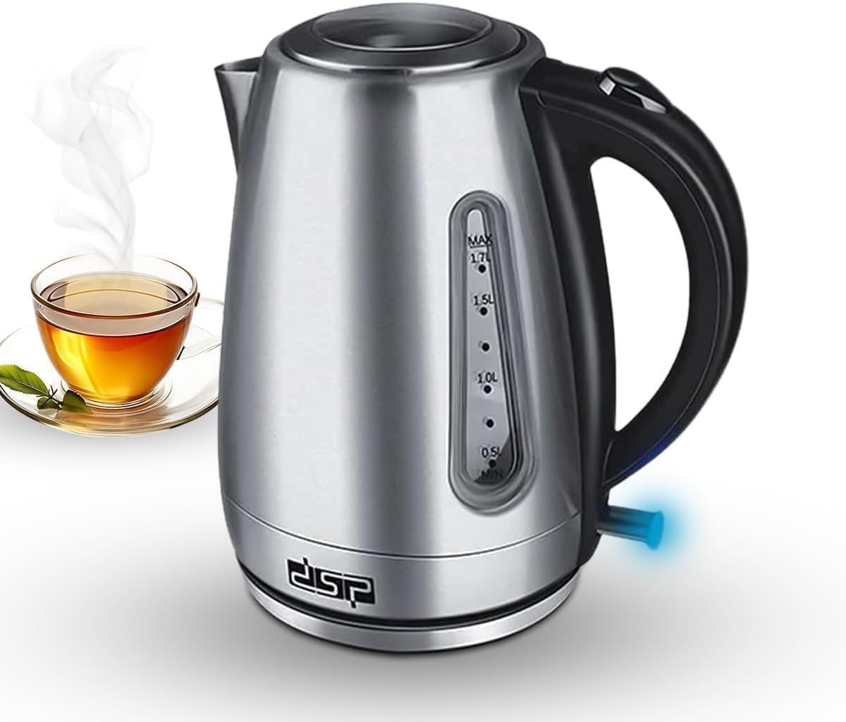 Electric Kettle 1.7 Litre, 2200W Stainless Steel Water Boiler with Fast Boil, Auto Shut-Off, Boil-Dry Protection, LED Indicator and Removable Filter, KK1137 - image 1