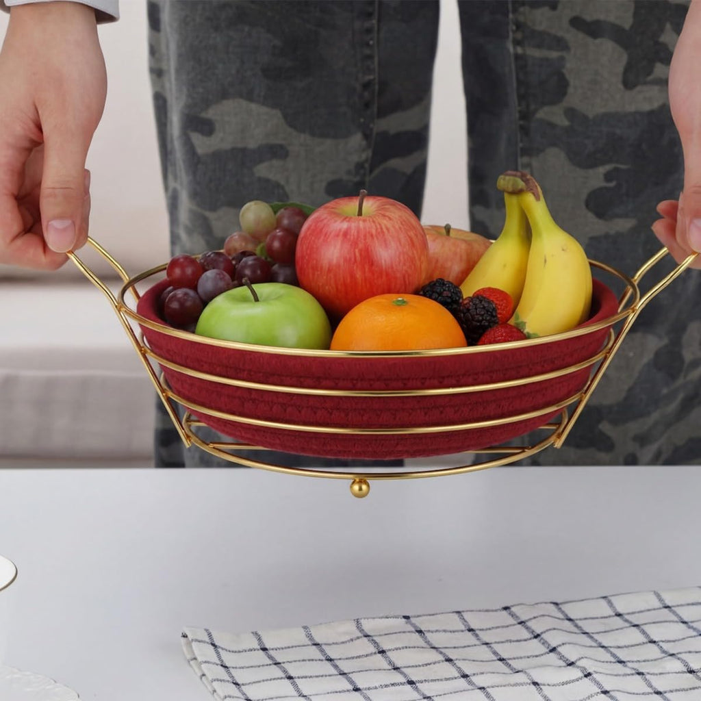 Bread Basket for Table, Metal Wire Holder with Linen Liner, Bread Storage for Loaf Rolls Muffins Cakes - image 7
