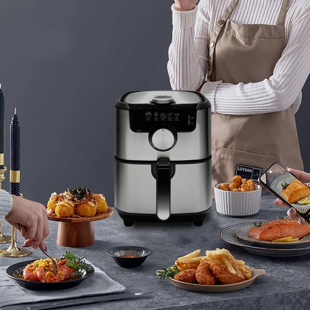 Air Fryer 4.5 L Stainless Steel 1500 W Oil-Less Fryer with Fast Air Circulation, Dishwasher-Safe Basket and 3-Piece Accessories Set, KB-2085 - image 7