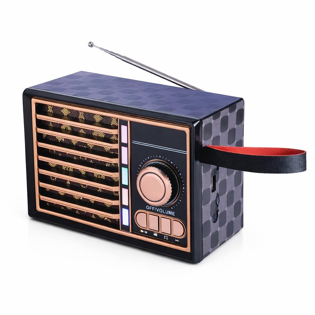 Bluetooth Speaker, Portable Wireless Speaker with FM Radio, RGB Light, Hands-Free Calling, High-Sensitivity Antenna, AUX Input and TF Card Support (Black) - image 1