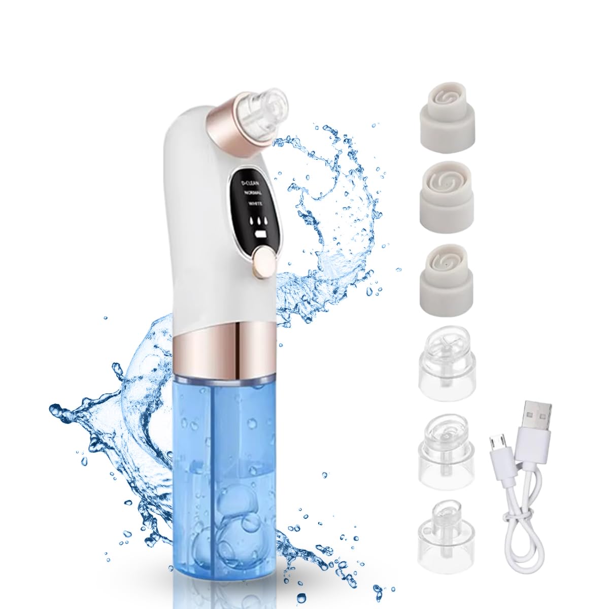 Blackhead Remover Vacuum, Rechargeable Electric Facial Pore Cleaner with Water-Cycle Suction, Adjustable Control and ABS Handheld Design for Nose, Chin and Face - image 1