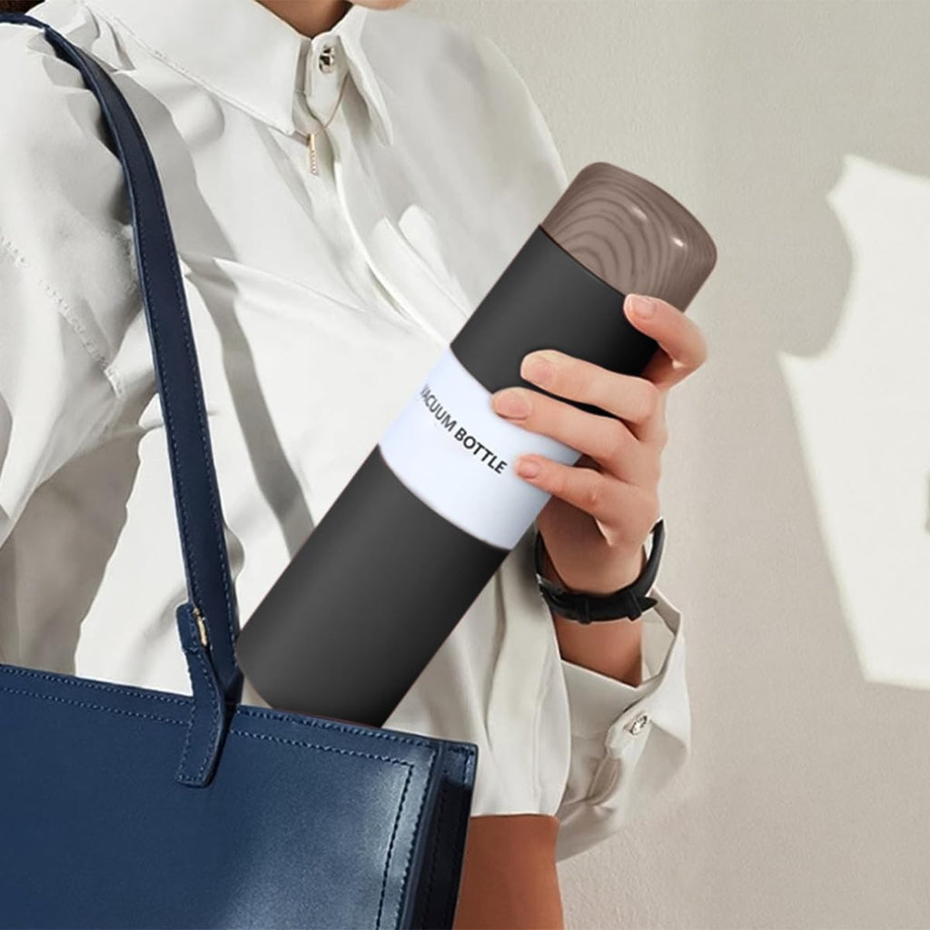 Thermal Mug 250 ml, Vacuum Insulated Stainless Steel Travel Coffee Cup with Leak-Resistant Lid, Double-Wall Compact Bottle for Hot and Cold Drinks, Office, Car and Travel (Black) - image 6