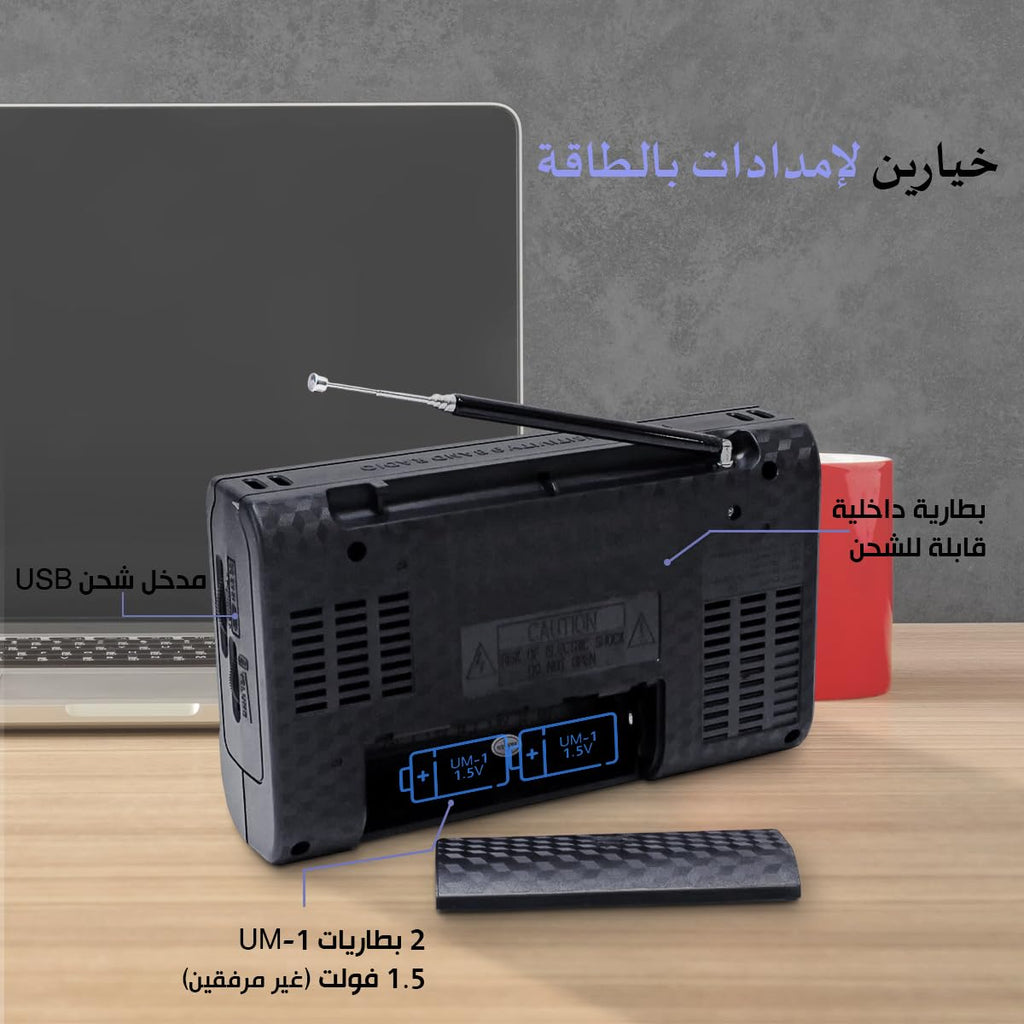 Portable Radio FM AM SW 9 Bands, High-Sensitivity Rechargeable Radio with Speaker and Rod Antenna for Home Travel Outdoor, RX-3050 (Silver) - image 5