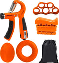 Hand Grip Exerciser, Adjustable Hand Gripper And Forearm Exerciser, Finger Strength Trainer And Wrist Strengthener, 5 Pcs Set For Strength And Rehabilitation (Orange) - image 1