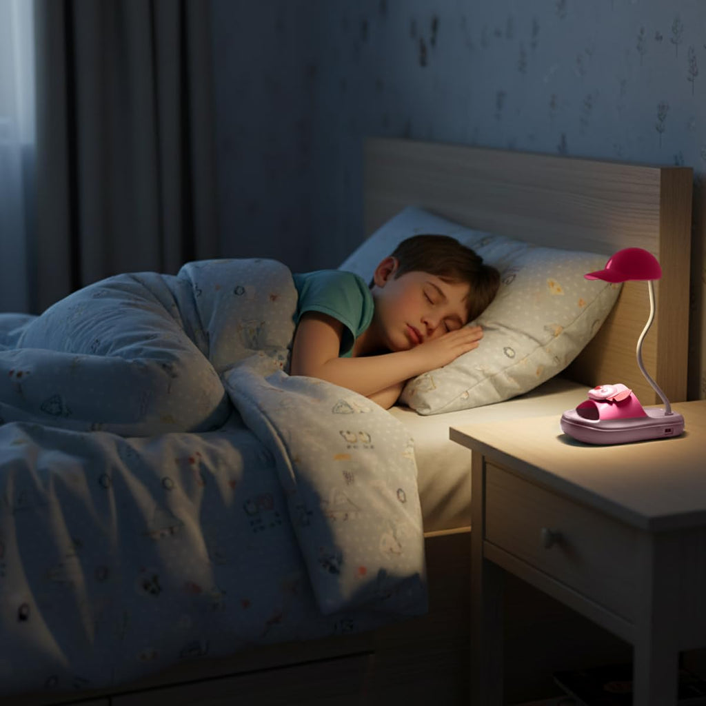 LED Desk Lamp, Foldable Table Light with 3 Brightness Levels and Adjustable Angle for Study, Reading, Bedroom and Office (Light purple & Dark pink) - image 7