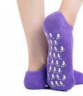 Moisturizing Socks Gel Heel Socks for Dry and Cracked Heels with Jojoba Oil Olive Oil and Vitamin E One Size Softening Spa Socks (Purple) - image 1