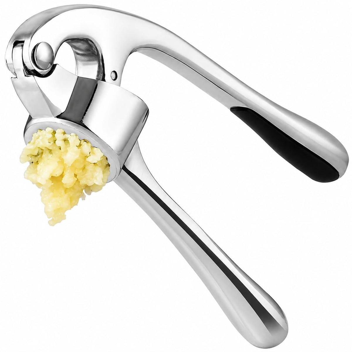 Garlic Press, Stainless Steel Manual Garlic Crusher with Ergonomic Handle, Rust-Resistant Mincer and Masher for Garlic, Nuts and Seeds, Easy-Clean Kitchen Tool, XD-80, Silver - image 1