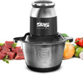 Electric Meat Grinder 2L, 250W Food Chopper with Stainless Steel Bowl, Pure Copper Motor, 2-Speed Food Processor for Meat, Vegetables, Onion and Garlic, KM-4103 - image 1