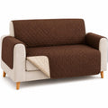 Sofa Cover for 2 Seater Loveseat, Reversible Washable Couch Protector Slipcover for Spills, Pet Hair and Scratches, Polyester Furniture Cover, SB-279, Brown - image 1