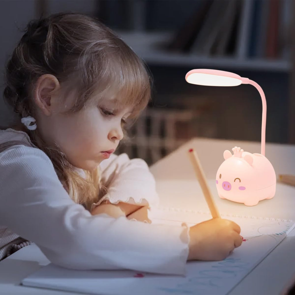 Desk Lamp, Foldable Portable Adjustable Table Reading Light for Study, Home, Office and Bedside, Compact Modern Plastic Design (Pink) - image 7