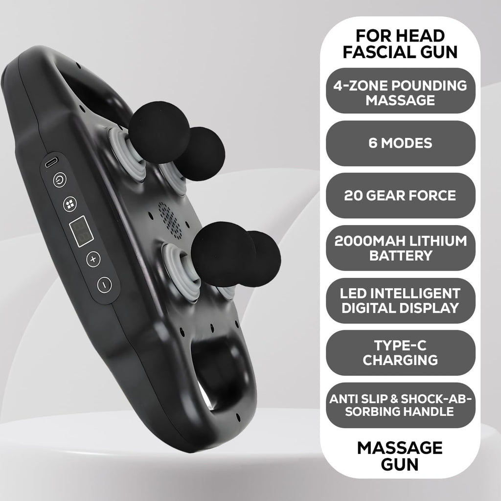 Massage Gun, Deep Tissue Percussion Muscle Massager with 20 Speed Levels, 6 Modes, LCD Display, 4 Heads and 120-Minute Cordless Runtime for Neck, Shoulders, Back and Legs, ZX-1688, White - image 3