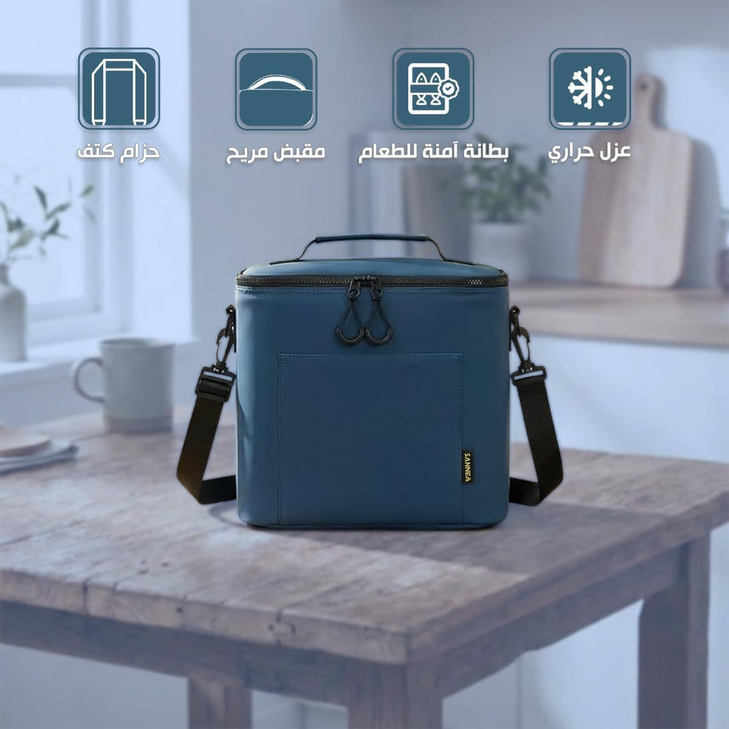 Insulated Lunch Bag 9L, Thermal Cooler Tote with Water-Resistant Exterior and Leak-Resistant Lining for Work, School, Office, Travel and Picnic, BB-538 (Blue) - image 2