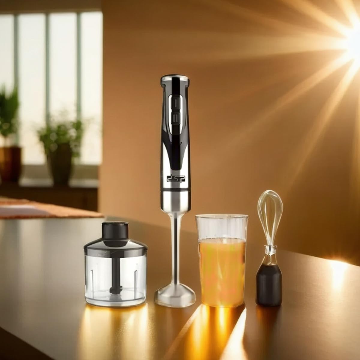 Hand Blender 4 in 1, 700W Immersion Blender with 2 Speeds, Copper Motor, Stainless Steel Shaft, Whisk, 500ml Chopper and 600ml Beaker, Easy-Clean Kitchen Blender, KM1116 - image 6