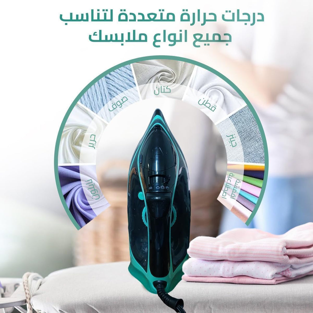 Steam Iron 2600W Ceramic Soleplate, Variable Steam and Spray, Rapid Heat, Dry and Steam Modes, Advanced Safety Features HG-803 (Cyan) - image 6