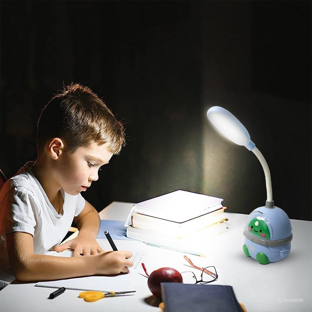 LED Desk Lamp Foldable Table Study Light, Cartoon Design with Dual Brightness 2 Level Switch, Adjustable Strong Low Light for Kids Bedroom Office, NO.CS326 (Blue) - image 7