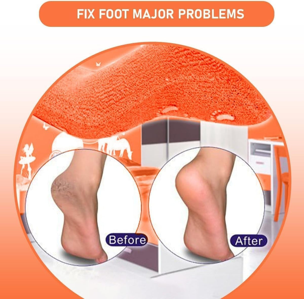 Moisturizing Gel Heel Socks for Dry and Cracked Heels, Jojoba Oil Olive Oil and Vitamin E, One Size Softening Spa Socks (Orange) - image 4