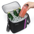 Insulated Lunch Bag 8L, Thermal Cooler Tote with Leak-Resistant Lining for Hot and Cold Food, Reusable Meal Carrier for Work, School, Picnic and Travel, BB-569, Black/Pink - image 1