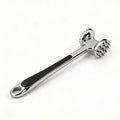 Meat Tenderizer, Stainless Steel Double-Sided Meat Hammer, Lightweight Manual Mallet and Nut Crusher for Steak, Beef, Chicken, Poultry and Cutlets, 21 cm (Black and Silver) - image 1