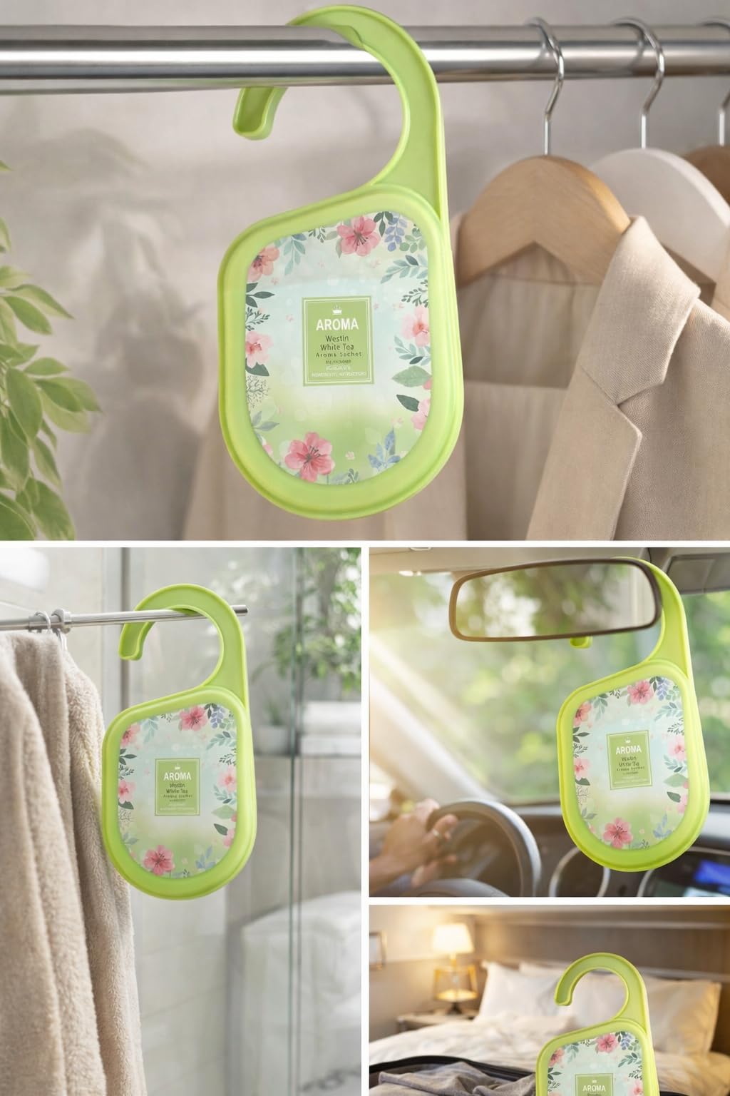 Air Freshener With Hanger, Closet Freshener for Drawers, Wardrobes, Bathrooms, Cars and Rooms, Long Lasting Hanging Deodorizer (Westin White tea) - image 4