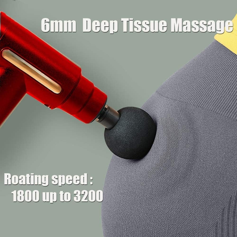 Massage Gun Mini Portable Handheld Percussion Device with 4 Heads, LCD Display and 6 Speed Levels, Cordless Muscle Massager for Neck Back Legs, Silver - image 5