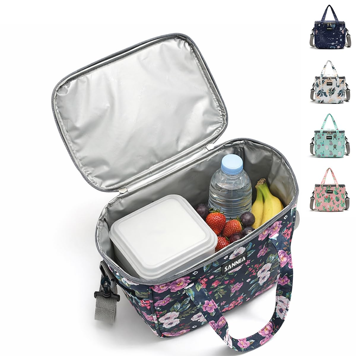 Insulated Lunch Bag 7L Thermal Lunch Box Cooler Tote, Waterproof Leakproof Food Storage Bag for Work School Picnic Travel, hanso, BB-547 (Floral) - image 1