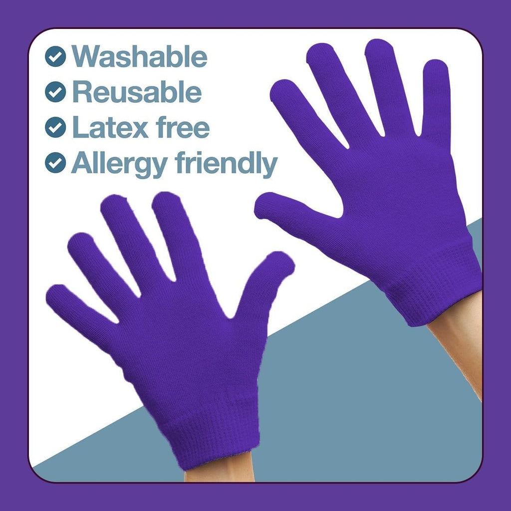 Moisturizing Gel Gloves for Dry Hands, Spa Hand Mask with Jojoba Oil, Olive Oil and Vitamin E, 20-Minute Softening Care, One Size (Purple) - image 4