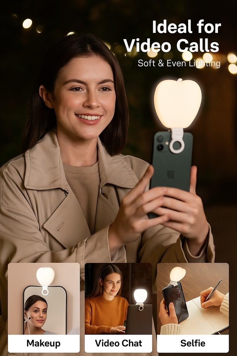 Ring Light for Phone, Rechargeable Clip-On Selfie Light with 3 Brightness Modes, 3000-6500K Adjustable Color Temperature for Laptop, Video Calls, Photos and Content Creation, K03 - image 2