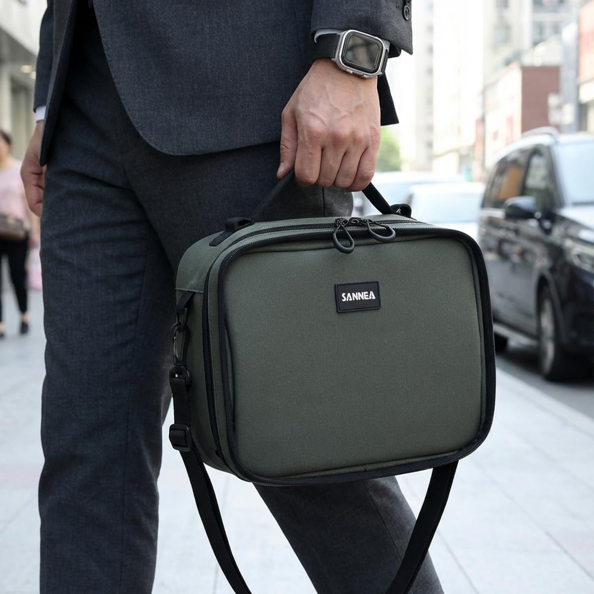 Insulated Lunch Bag 9L, Thermal Food Cooler Tote with Leak-Resistant Lining for Hot and Cold Meals, Reusable Lunch Box Carrier for Work, School, Picnic and Travel, BB-531 (Dark Green) - image 5