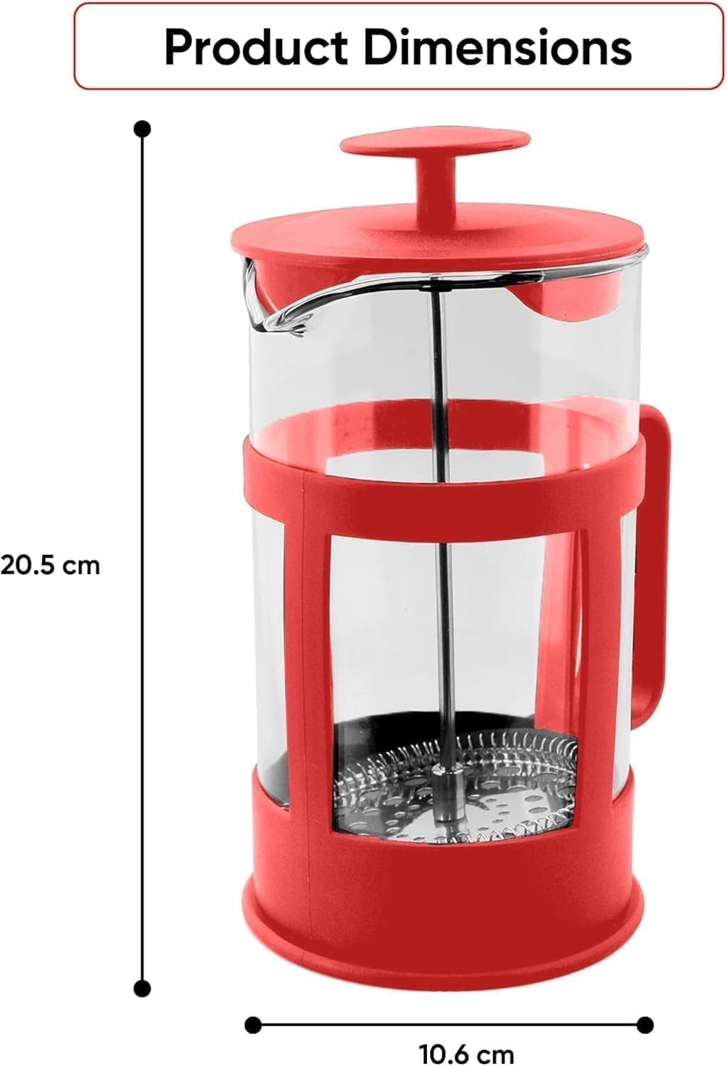 French Press Coffee Maker 350ml, Glass Coffee and Tea Press with Stainless Steel Filter, Compact Manual Cafetiere for Home, Office and Travel (Green) - image 6