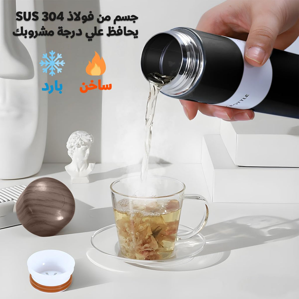 Water Bottle 250 ml Vacuum Insulated Stainless Steel Mini Flask, Slim Leakproof Reusable Travel Cup for Hot and Cold Drinks, Coffee, Tea, Office, School and Handbag (Black) - image 5