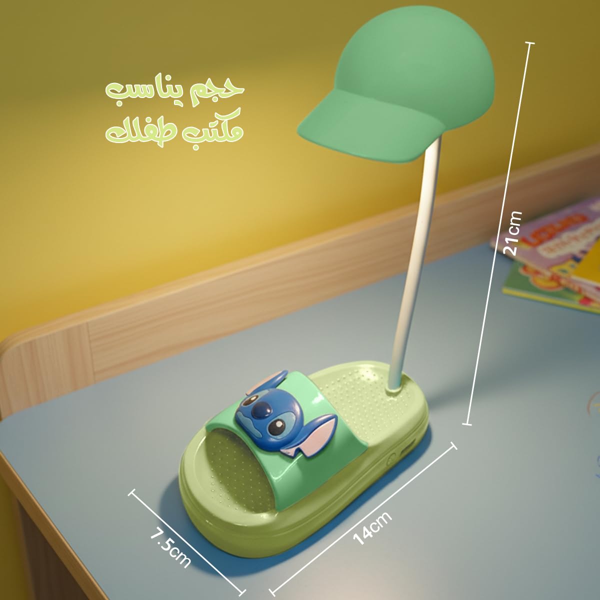 Desk Lamp LED for Study, Foldable Adjustable Reading Light with 3 Brightness Levels and Power Switch, Portable Table Lamp for Bedroom, Home Office and Bedside, Green - image 5
