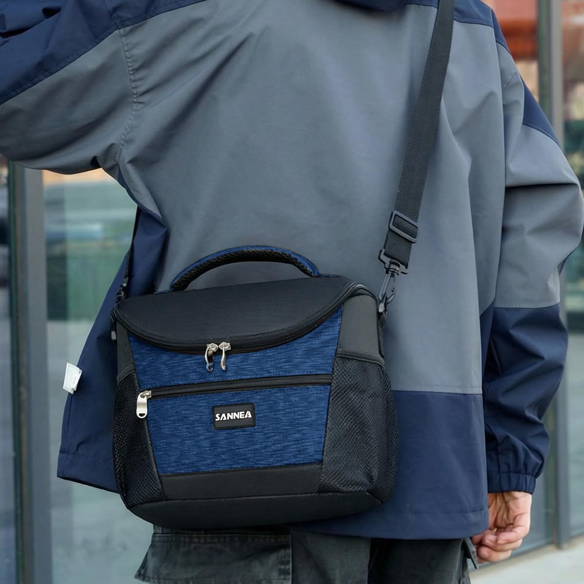 Insulated Lunch Bag 9L Thermal Cooler Tote, Waterproof Leakproof Lunch Box Carrier for Hot Cold Meals Work School Picnic Travel, BB-521 (Blue) - image 5