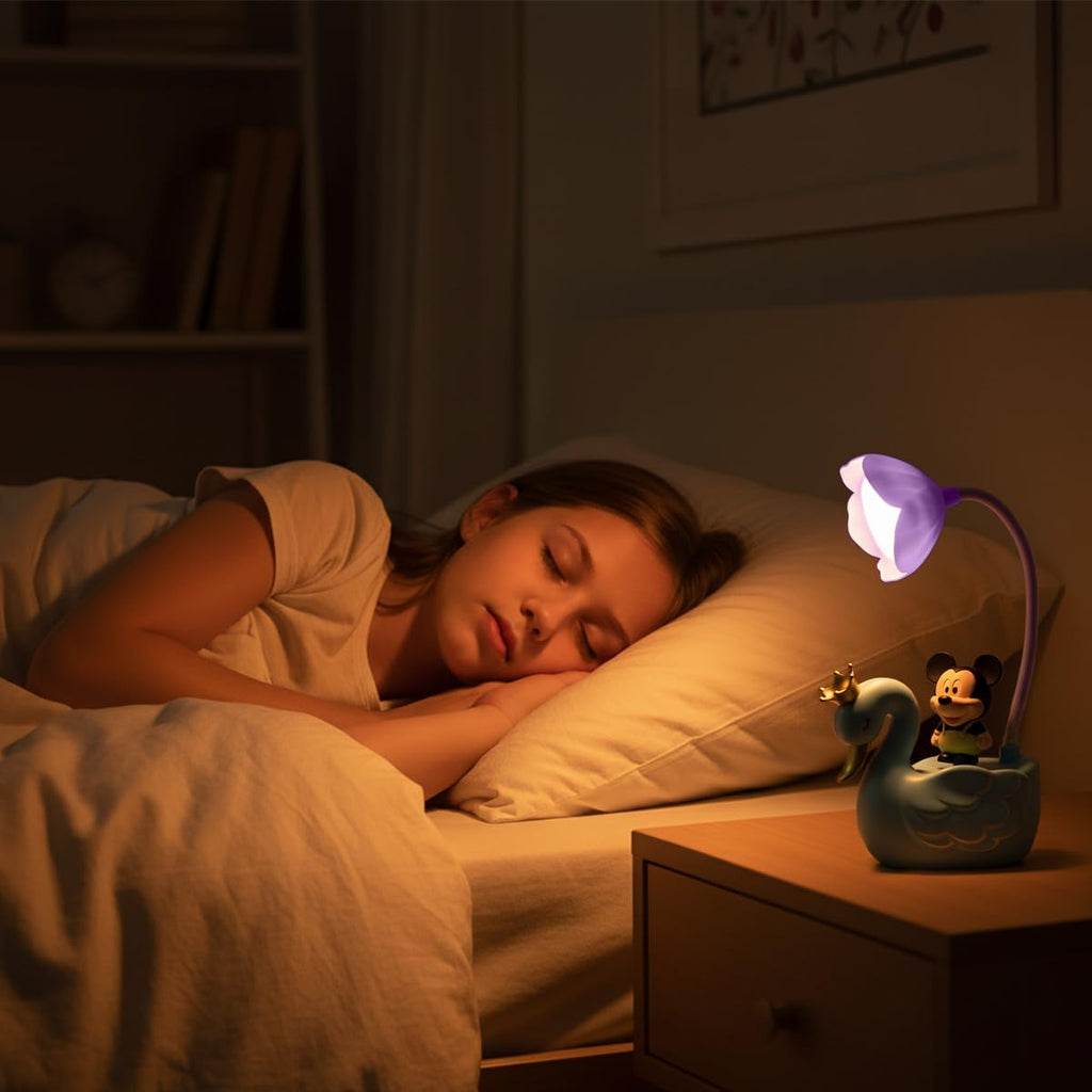 Desk Lamp LED for Study, Foldable Cartoon Reading Light with Multi-Angle Adjustable Head and Power Switch, Soft Table Lamp for Bedroom, Home Office and Bedside, Blue - image 7