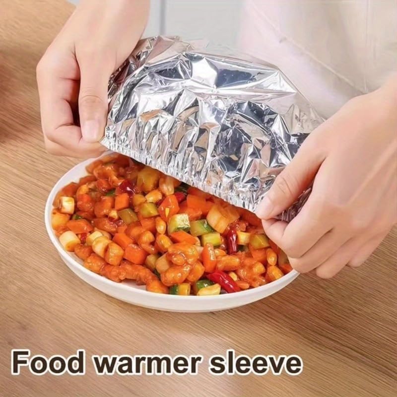 Aluminum Foil Food Covers 50 Pcs, Universal Bowl and Plate Lids for Fresh Keeping, Heat Retention, Leftovers and Kitchen Food Storage, Silver - image 4