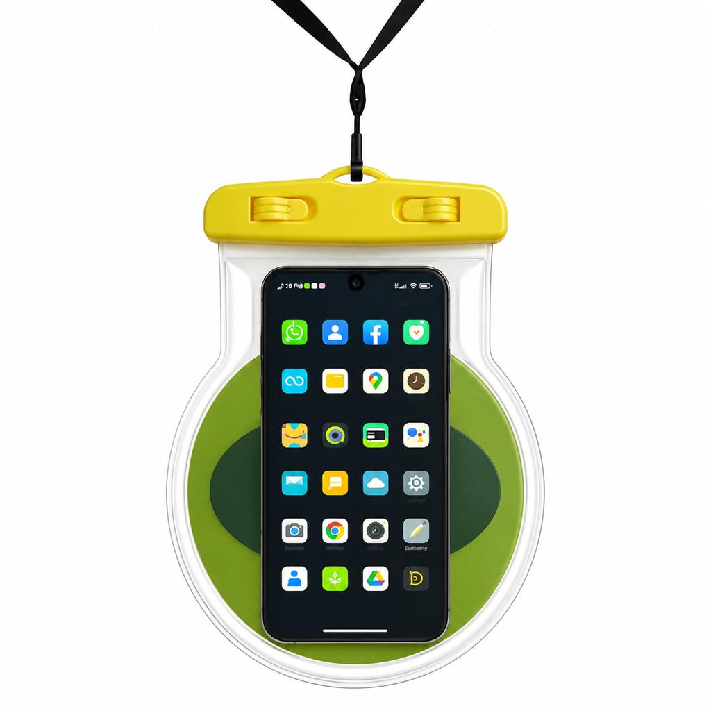 Waterproof Phone Pouch, Clear Dry Bag Case 20 x 8cm for Swimming, Beach, Pool and Snorkeling, Mobile, Cards, Cash and Small Valuables Protector, Yellow - image 1