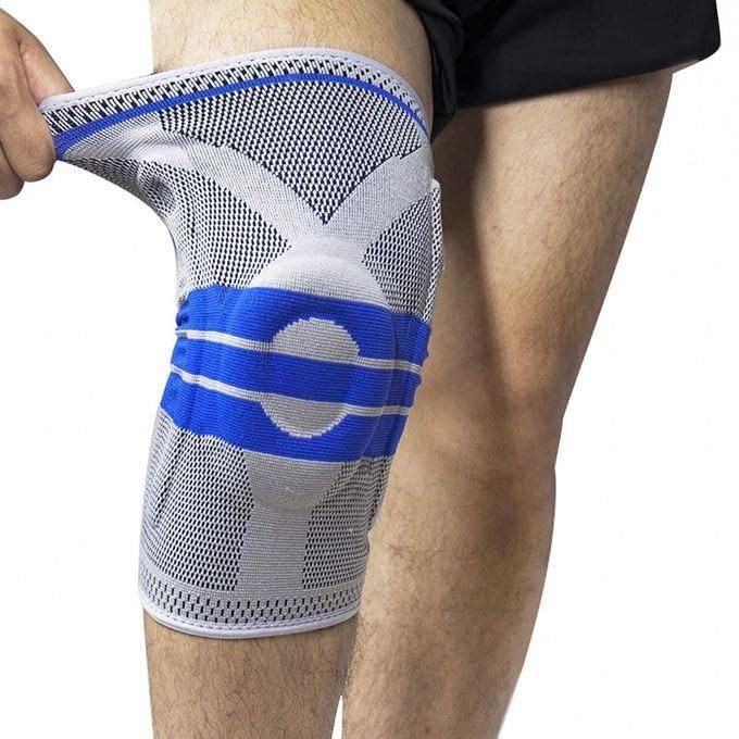 Knee Compression Sleeve Brace, Non-Slip Silicone Grip Knee Support for Running, Basketball, Weightlifting, Gym, Men and Women, KN0012 (XL) - image 1