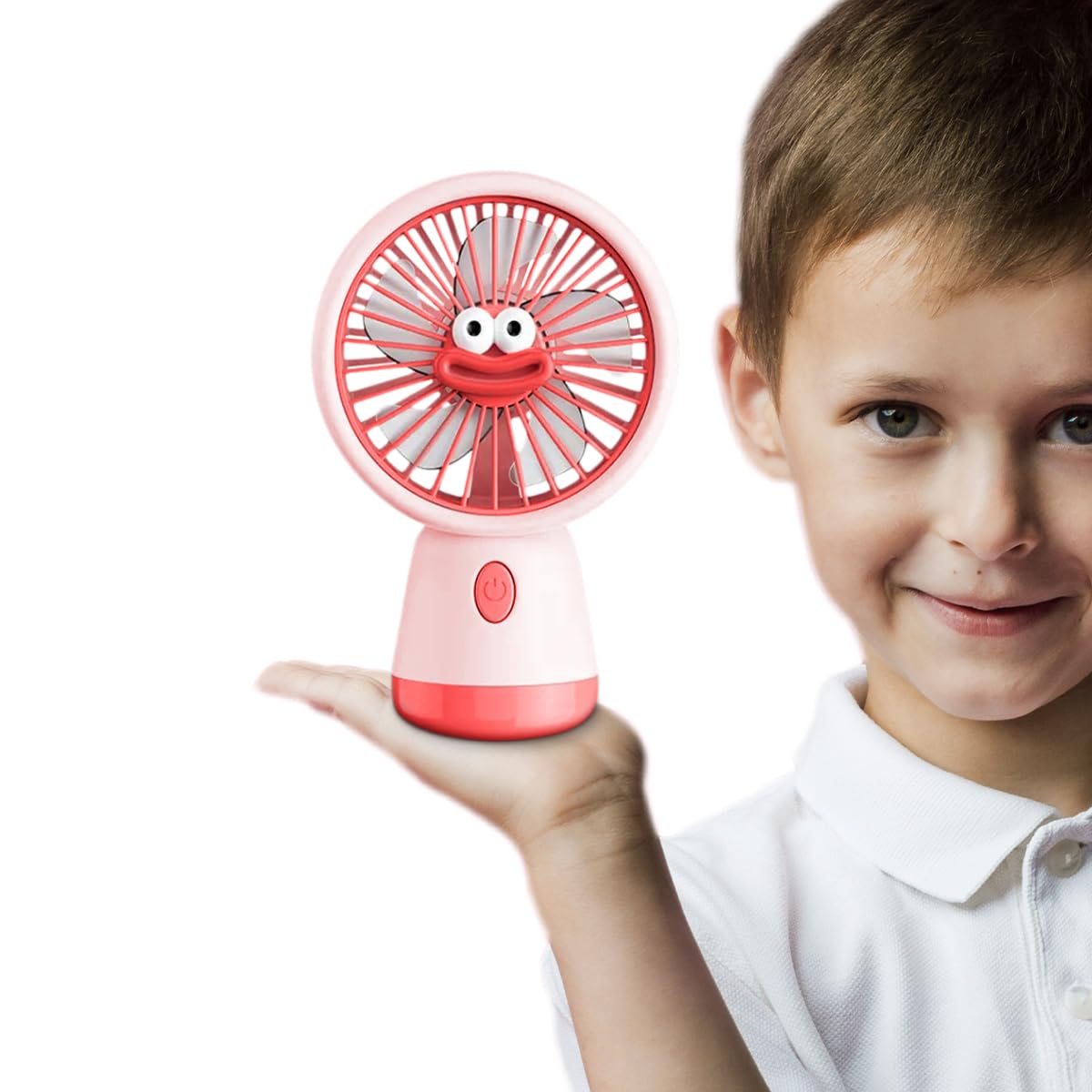 Portable Fan, Mini USB Rechargeable Handheld and Desktop Fan, 3 Speeds, 1.5W Compact Personal Cooling Fan for Home, Office, Study and Travel, YS-2325 (Pink) - image 1