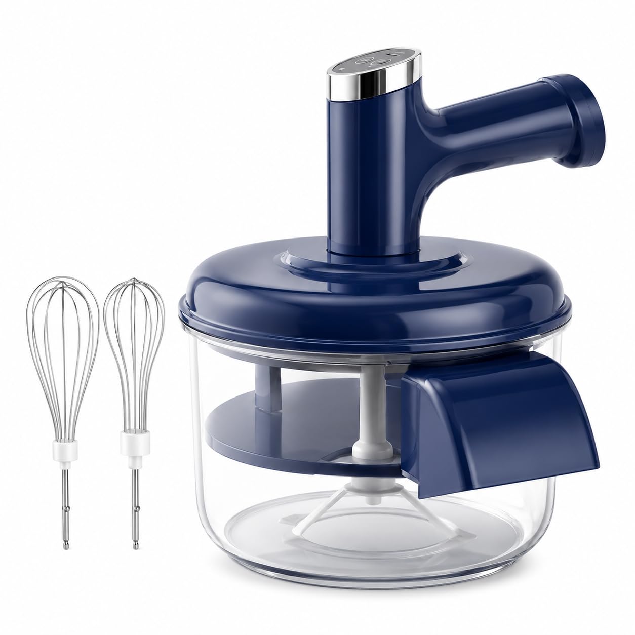 Vegetable Peeler and Egg Beater 2 in 1, 5-Blade Fruit and Potato Peeling Tool with Removable Whisk Attachment for Eggs, Batter Mixing and Food Preparation, T-1280 (Blue) - image 1