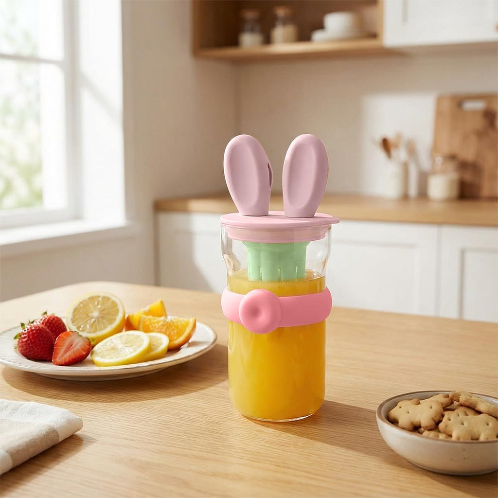Glass Water Bottle 600ml with Straw and Handle, Leak-Resistant BPA-Free Strainer Cup for Water, Juice, Milk and Tea, Reusable Indoor and Outdoor Bottle, GG-2519, Pink & Green - image 7