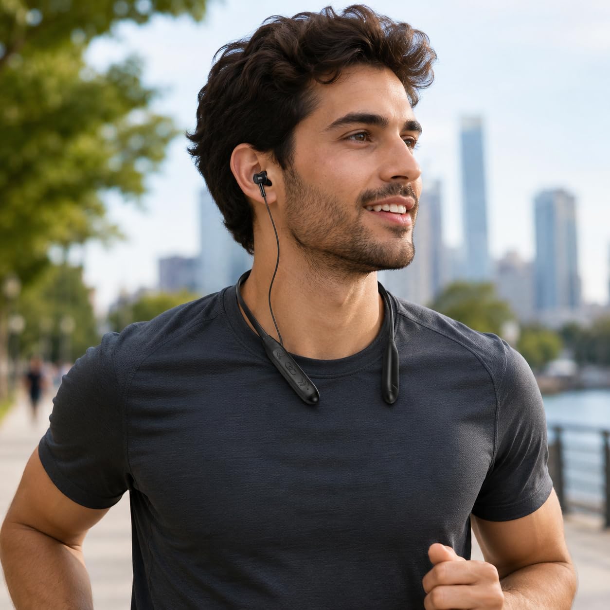 Bluetooth Neckband Headset, Wireless Sports Earphones with Mic, Magnetic Earbuds, HiFi Stereo Sound, Noise Reduction, Bluetooth 5.4 and Up to 48H Battery, YD-24, Black - image 7