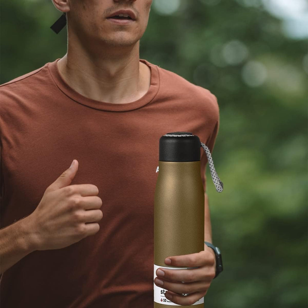 Water Bottle 500ml Stainless Steel Vacuum Insulated Double Wall Leakproof BPA-Free Reusable for Gym School Travel Office Sports (Gold) - image 7
