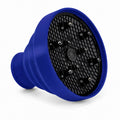 Hair Dryer Diffuser, Universal Silicone Collapsible Blow Dryer Attachment for Curly and Wavy Hair, Even Airflow Volume Styling and Frizz Control, Fits Most Hair Dryers (Blue) - image 1