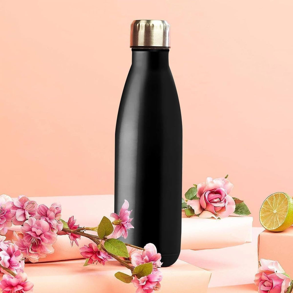 Water Bottle 500ml Stainless Steel Vacuum Insulated Double Wall Leakproof BPA-Free Motivational for Gym Travel Office Outdoor (Black) - image 7